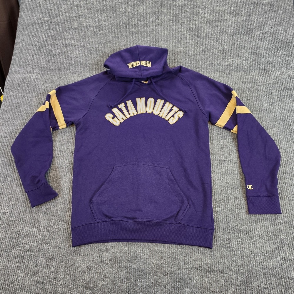 Champion Western Carolina Catamounts Hoodie Mens M Medium Purple Yellow Striped